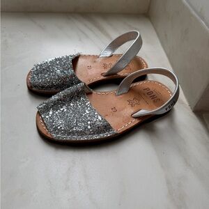 PONS Avarca Kids Glitter Silver Slingback Sandals